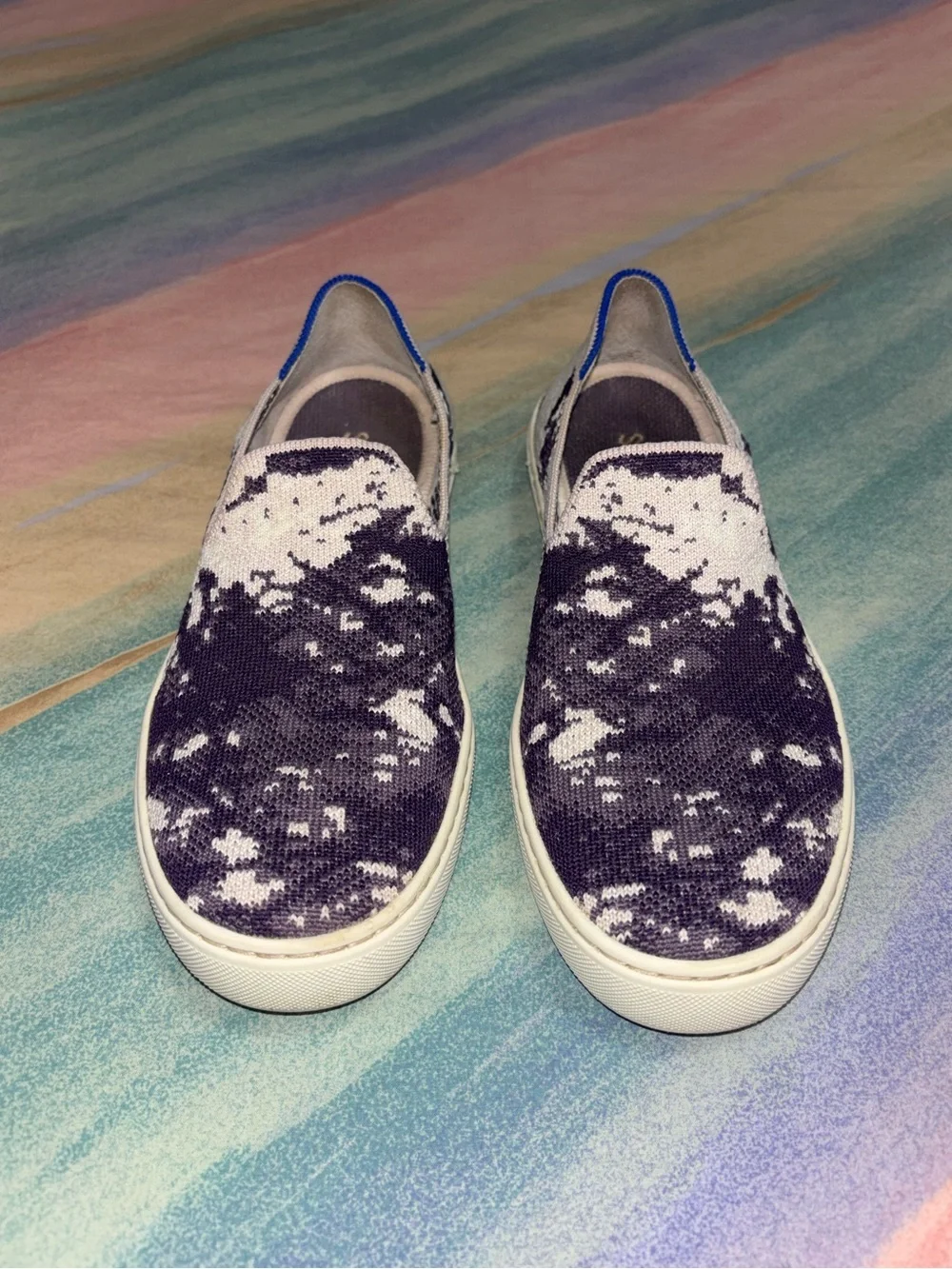 Rothy's Shibori Tye Dye Limited Edition Slip On Sneakers Shoes Womens Size 8